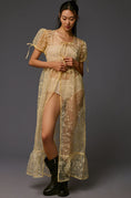 Load image into Gallery viewer, By Anthropologie Sheer Short-Sleeve Organza Maxi Dress
