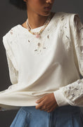 Load image into Gallery viewer, By Anthropologie Embroidered Cutwork Sweatshirt
