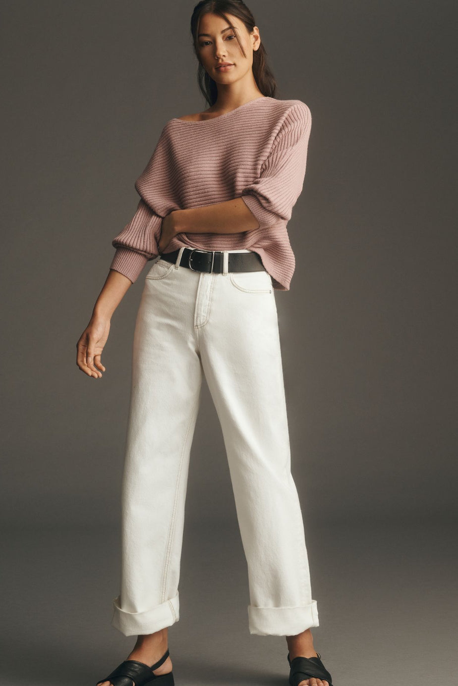 By Anthropologie Asymmetrical Cropped Pullover Sweater