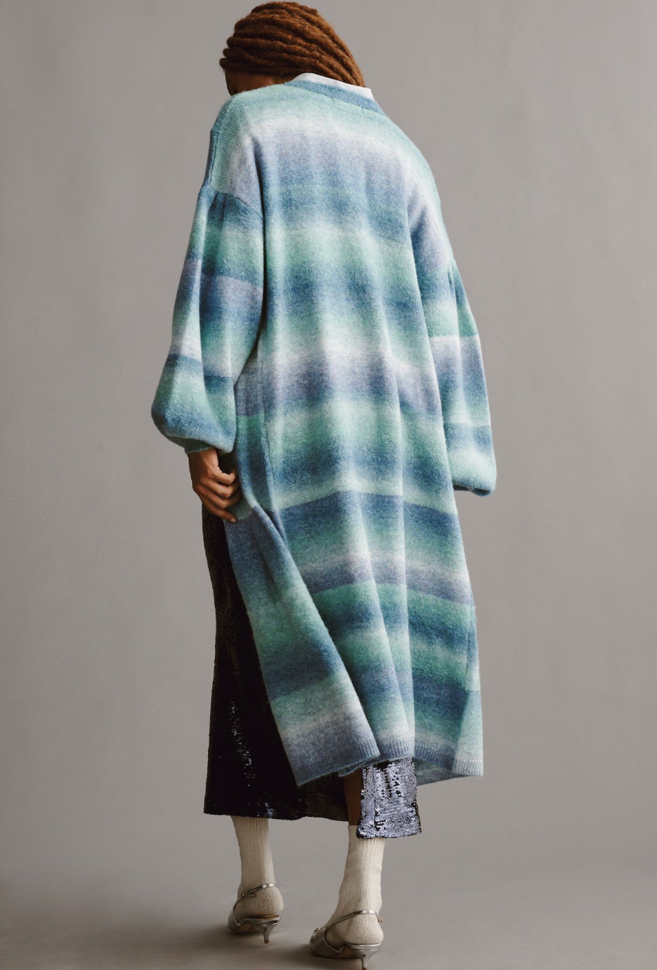 By Anthropologie Cozy Ombre Stripe Duster Sweater