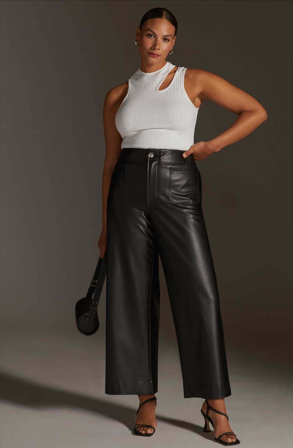 Maeve The Colette Cropped Vegan Leather Trousers