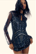 Load image into Gallery viewer, Endless Rose Long-Sleeve Sheer Beaded Dress
