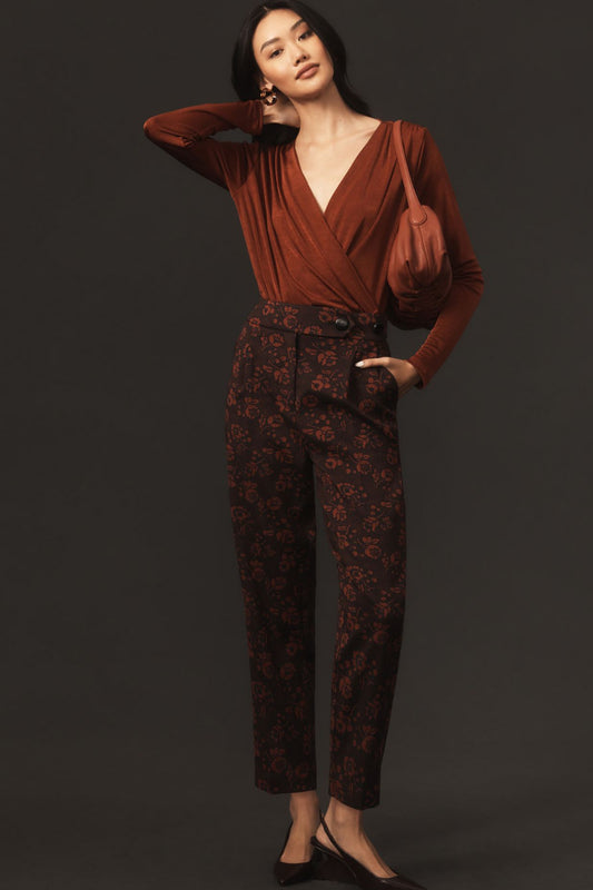 Maeve Jacquard High-Rise Trousers