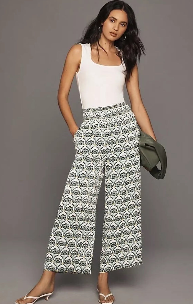 The Saria Smocked Wide-Leg Pants