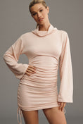 Load image into Gallery viewer, Daily Practice by Anthropologie High-Neck Long-Sleeve Ruched Mini Dress
