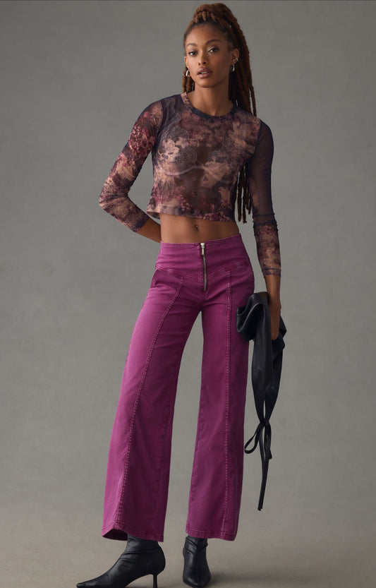 Pilcro Mid-Rise Crop Flare Pants