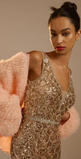 Load image into Gallery viewer, Ieena for Mac Duggal Sequined V-Neck Mini Dress
