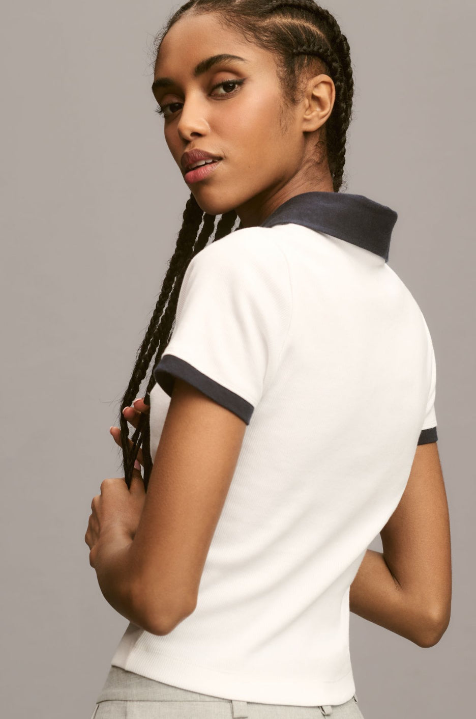 Maeve Short-Sleeve Colourblock Polo Top