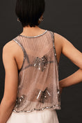 Load image into Gallery viewer, Mahila Scalloped Beaded Mesh Tank Top
