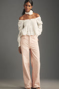 Load image into Gallery viewer, Pilcro Flocked A-Line High-Rise Wide-Leg Jeans
