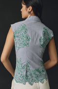 Load image into Gallery viewer, Maeve Sleeveless Floral Embroidered Buttondown Blouse
