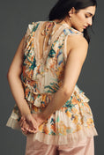 Load image into Gallery viewer, By Anthropologie Sleeveless Trailing Ruffle Blouse
