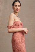 Load image into Gallery viewer, BHLDN Phoebe Off-Shoulder Lace Midi Dress
