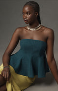 Load image into Gallery viewer, Mare Mare x Anthropologie Strapless Peplum Top
