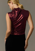 Load image into Gallery viewer, Maeve Mock-Neck Ruched Shine Tank
