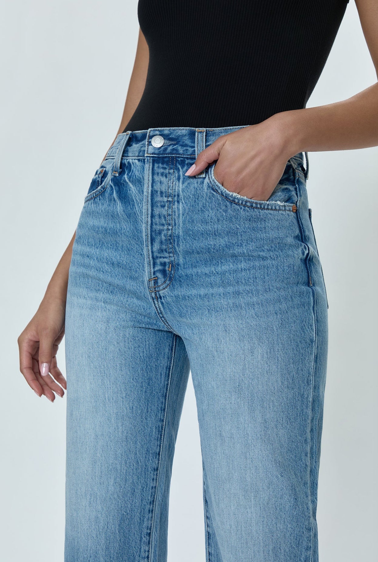 Pistola Cassie High-Rise Crop Straight-Leg Jeans