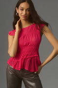 Load image into Gallery viewer, By Anthropologie Sheer Smocked Ruffled Asymmetrical Sweater Tank
