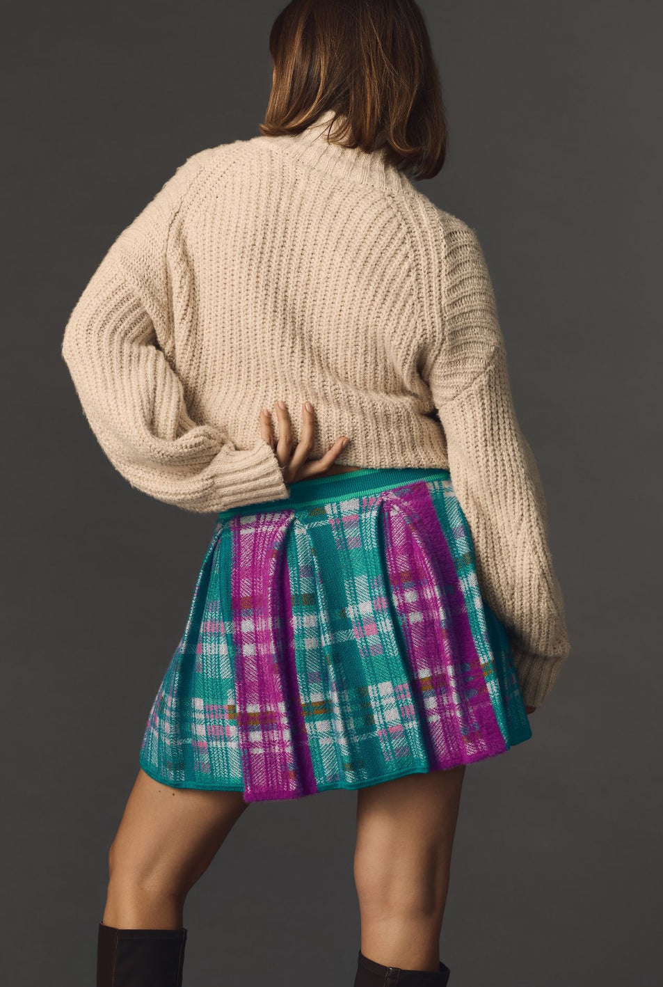 Maeve Pleated Knit Mini Skirt