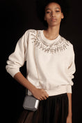 Load image into Gallery viewer, Maeve Embellished Collar Crew Neck Sweatshirt
