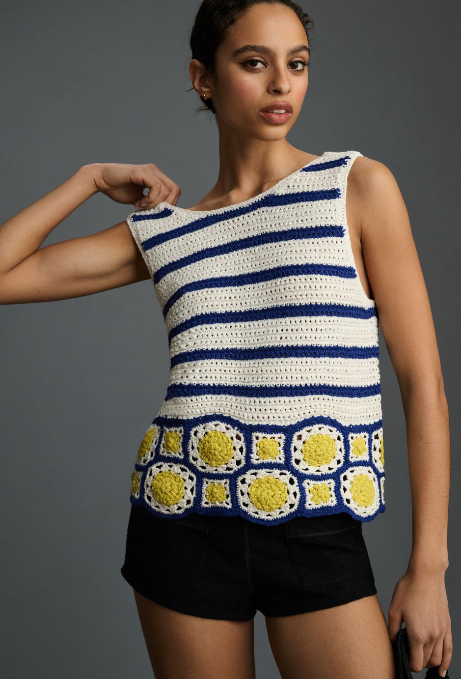 Maeve Crochet-Hem Sweater Tank