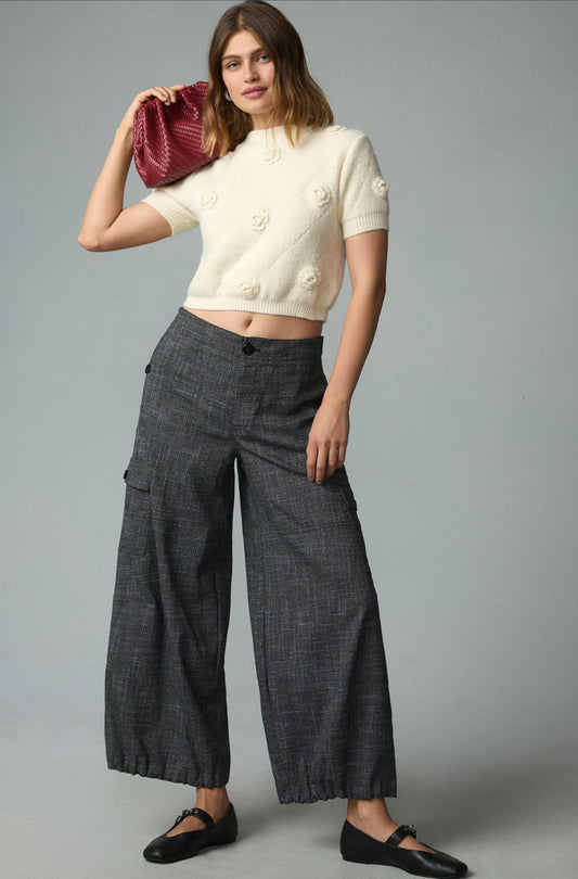 By Anthropologie Tweed Parachute Pants