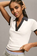 Load image into Gallery viewer, Maeve Short-Sleeve Colourblock Polo Top
