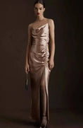 Load image into Gallery viewer, Sachin & Babi Jennings Ruched Hammered Satin Side-Slit Gown
