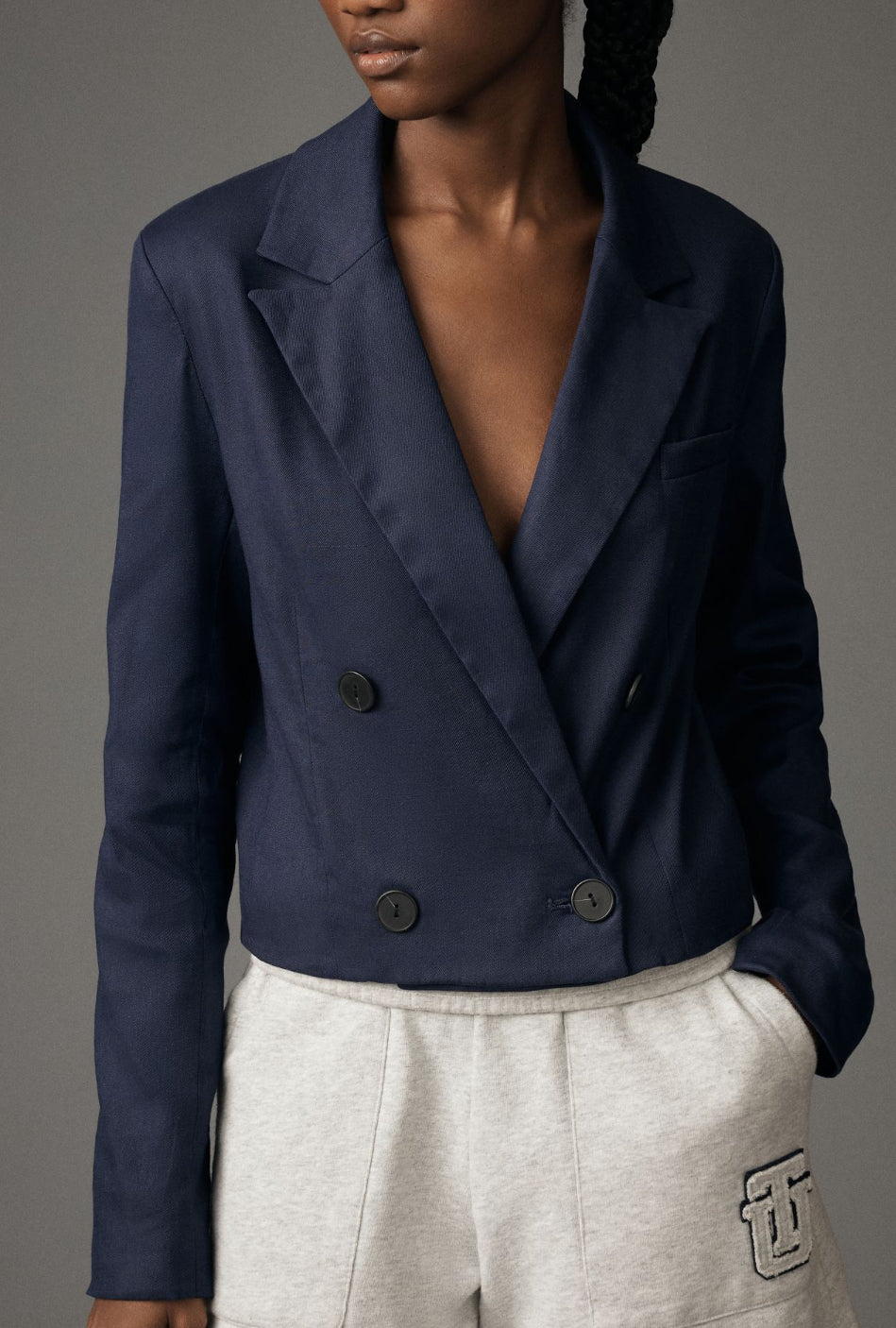 Maeve Linen Cropped Blazer