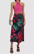 Load image into Gallery viewer, Farm Rio Midnight Leaves Lenzing™ Ecovero™ Viscose Midi Skirt
