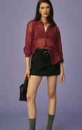 Load image into Gallery viewer, Maeve Sheer Buttondown Sweater Shirt
