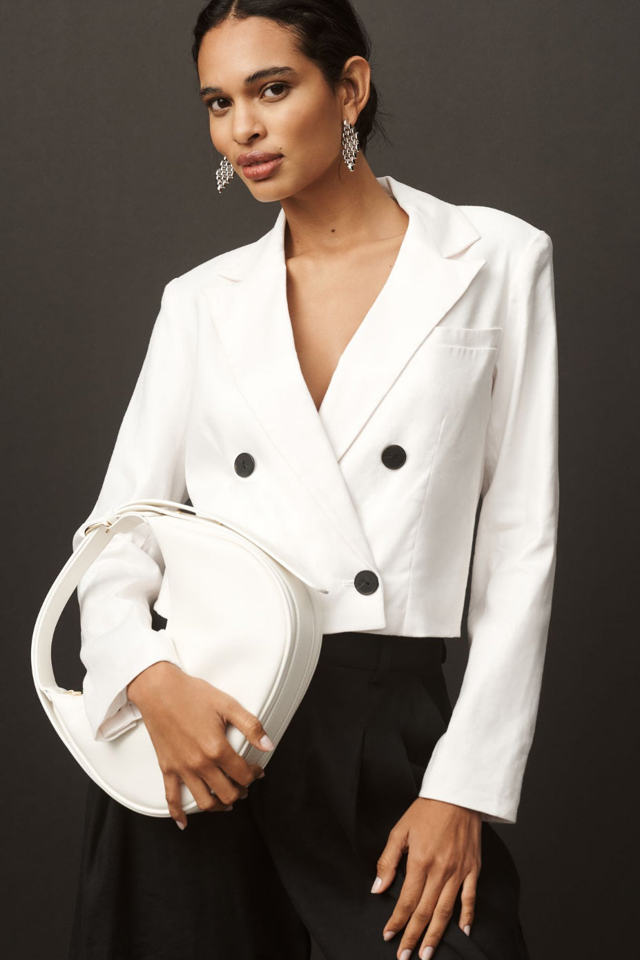 Maeve Linen Cropped Blazer