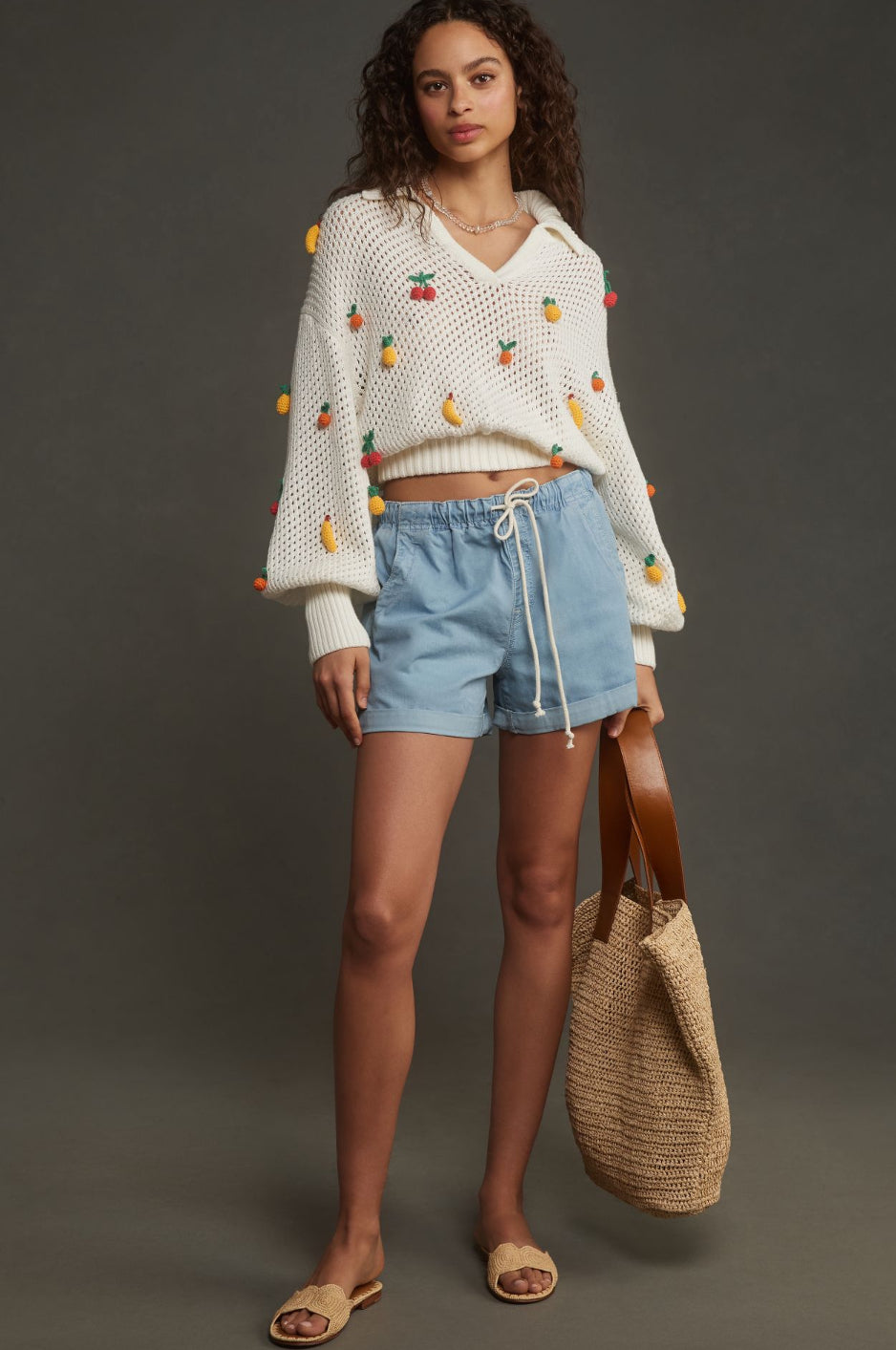 Farm Rio Crochet Fruit Blouse