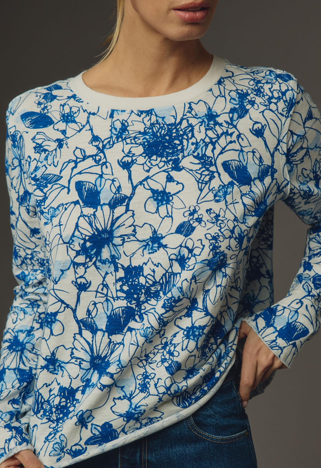 Sonal Nathwani Long-Sleeve Printed Tee by Maeve