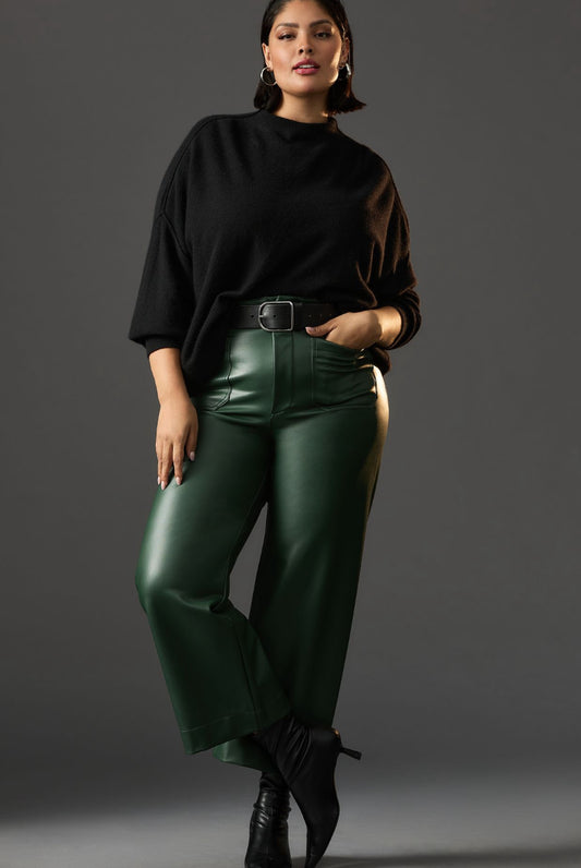 Maeve The Colette Cropped Vegan Leather Trousers