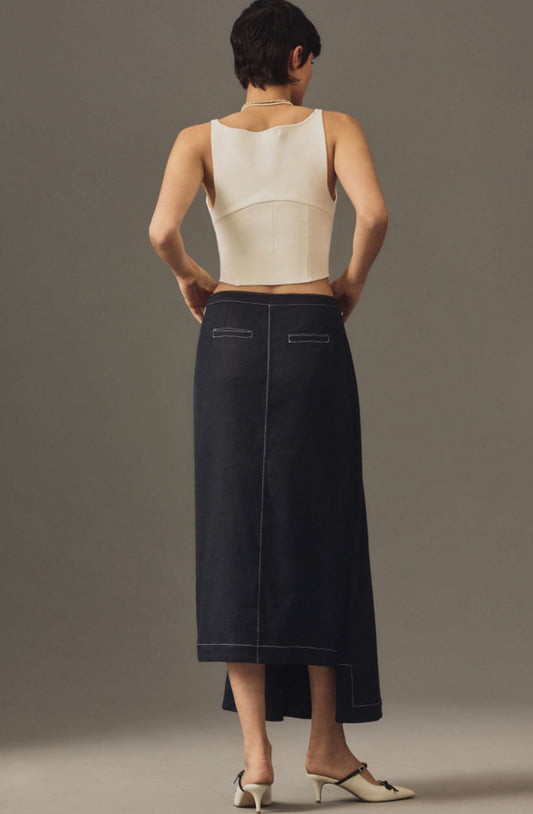 Edie Smart Midi Wrap Skirt by Maeve