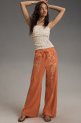 Load image into Gallery viewer, Pilcro Embroidered Beach Linen Cargo Pants
