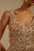 Load image into Gallery viewer, Ieena for Mac Duggal Sequined V-Neck Mini Dress
