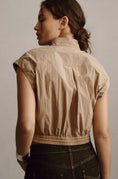 Load image into Gallery viewer, By Anthropologie Sleeveless Crop Drawstring Placket Top
