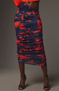 Load image into Gallery viewer, Lamarque Ruched Mesh Midi Skirt
