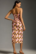 Load image into Gallery viewer, By Anthropologie Printed Strapless Slim Ruched Midi Dress
