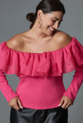 Load image into Gallery viewer, By Anthropologie Off-The-Shoulder Organza Ruffle Top
