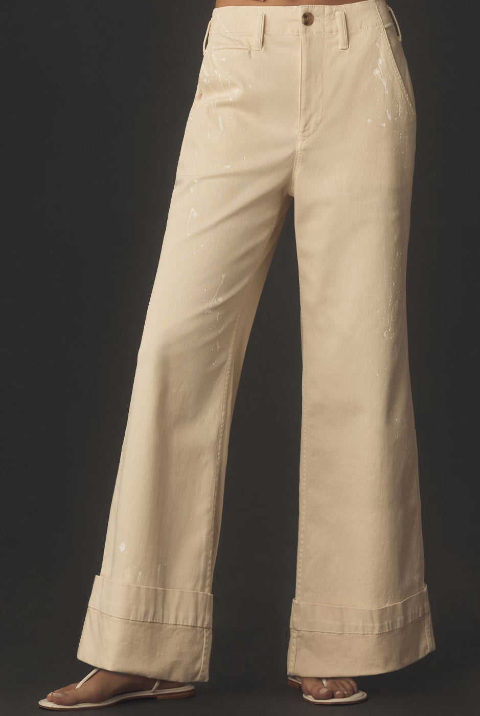 Pilcro Slouchy Full-Length Paint Splatter Chino Pants