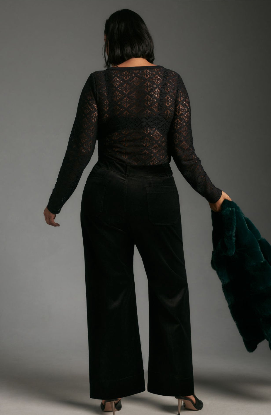 The Colette Cropped Wide-Leg Velvet Pants by Maeve