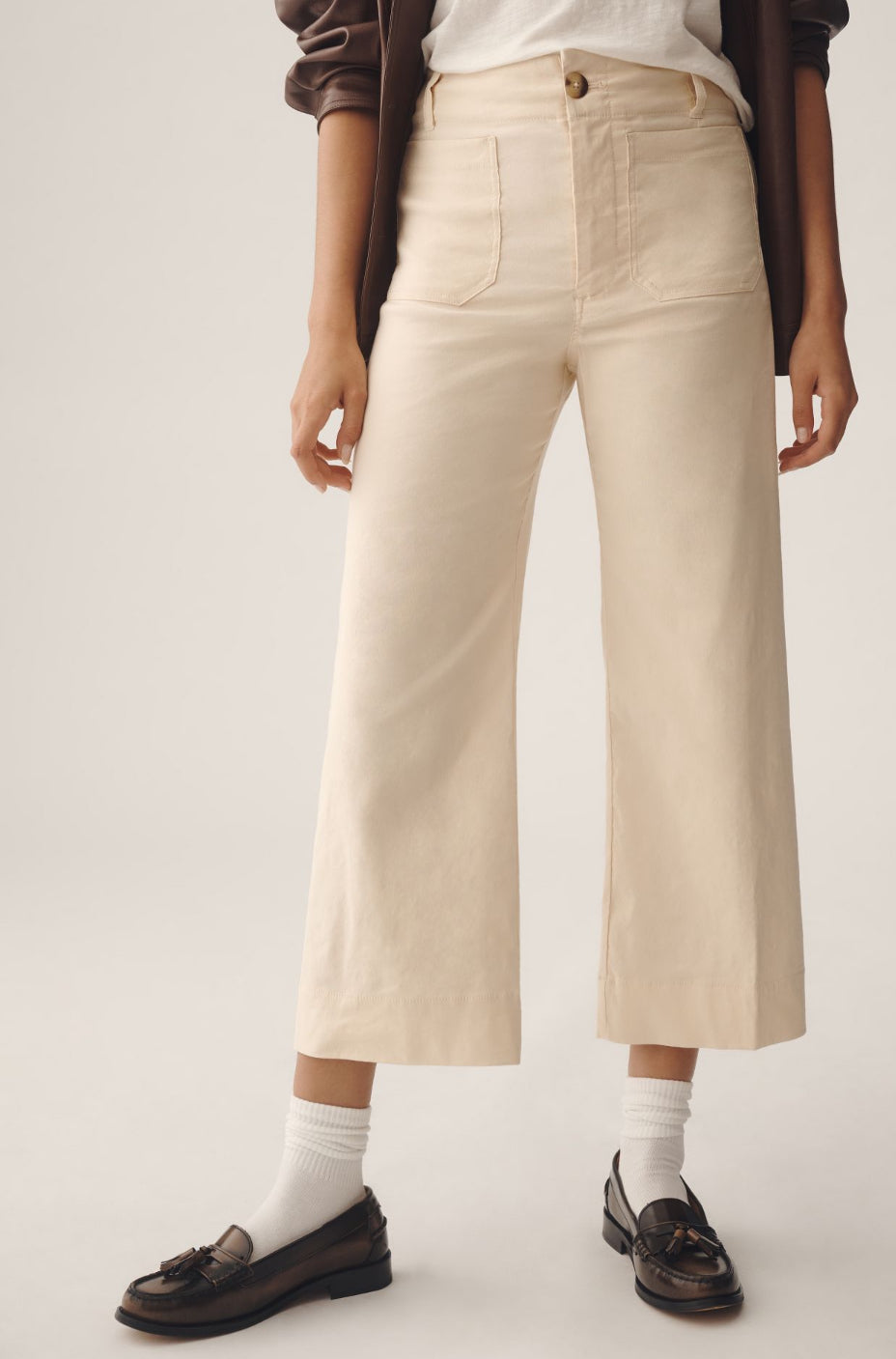 The Colette Cropped Wide-Leg Pants by Maeve