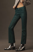 Load image into Gallery viewer, The Yaya Coated Mid-Rise Crop Flare Jeans
