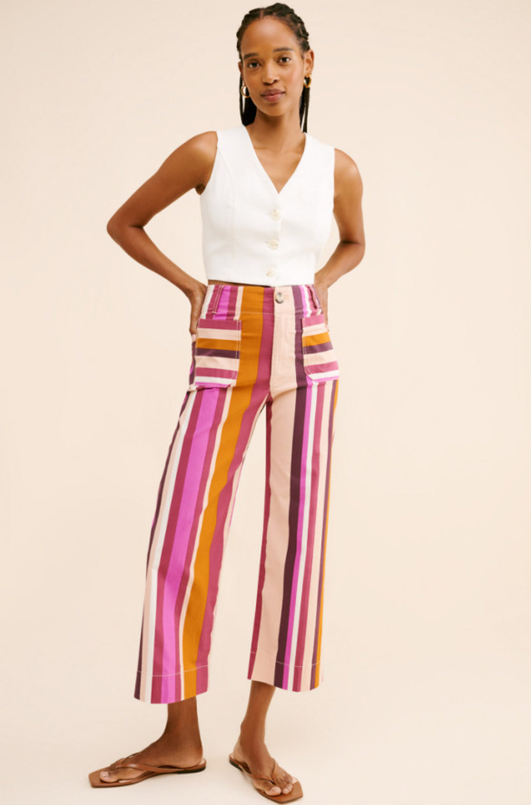 The Colette Cropped Wide-Leg Pants by Maeve