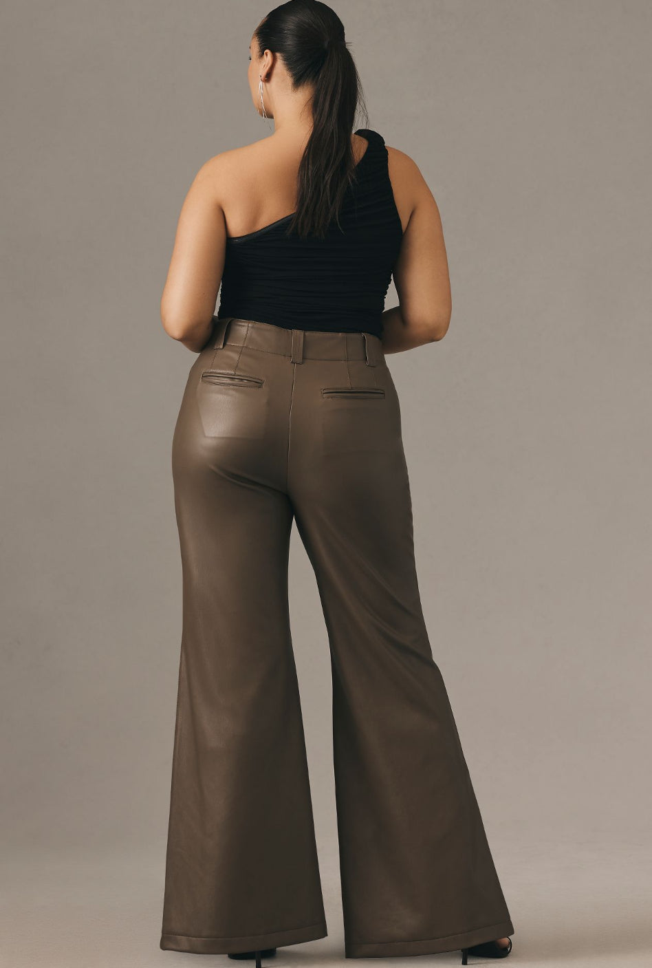 The Naomi Wide-Leg Flare Pants by Maeve: Faux Leather Edition