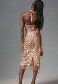 Load image into Gallery viewer, Tanvi Kedia Halter Sequin Mesh Midi Dress
