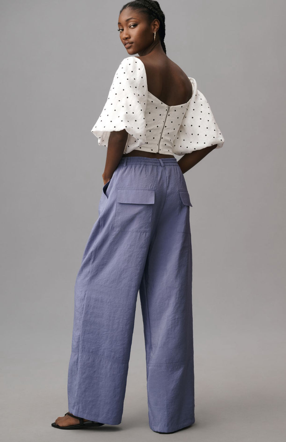 Maeve Seamed Wide-Leg Track Pants