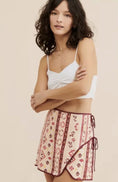 Load image into Gallery viewer, Free People Cleo Printed Side Slit Tie Wrap Mini Skirt
